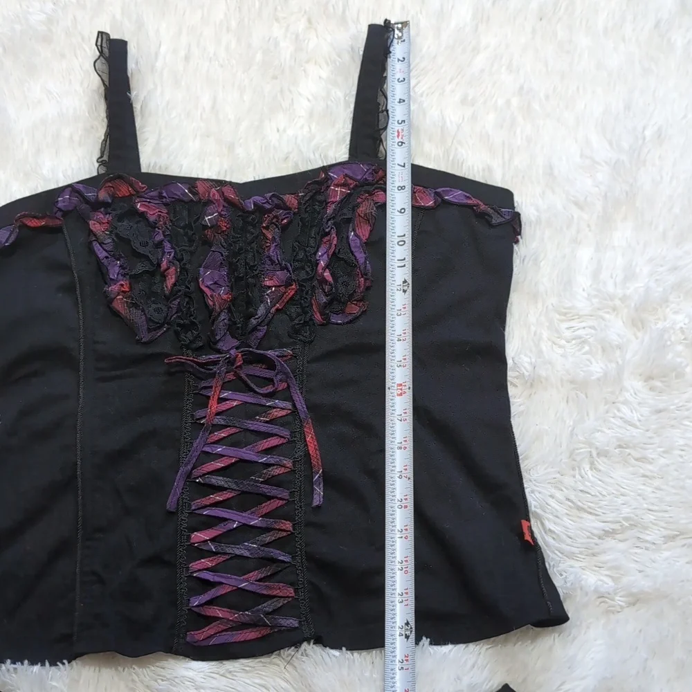 Y2K Vintage Tripp NYC 2 Piece Lace Up Corset & Garter Skirt Set XL/XXL